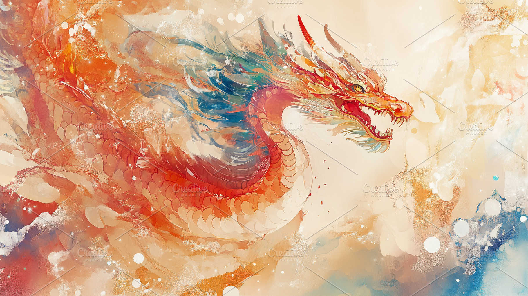 Vibrant and dynamic Asian dragon, an Animal Photo by MistyDay