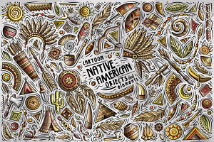 Native American Cartoon Objects Set, an Object Graphic by BALABOLKA