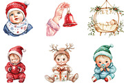 Baby's 1st Christmas Festive Clipart, an Illustration by CraftArtStudio (Thumbnail 2 of 6)