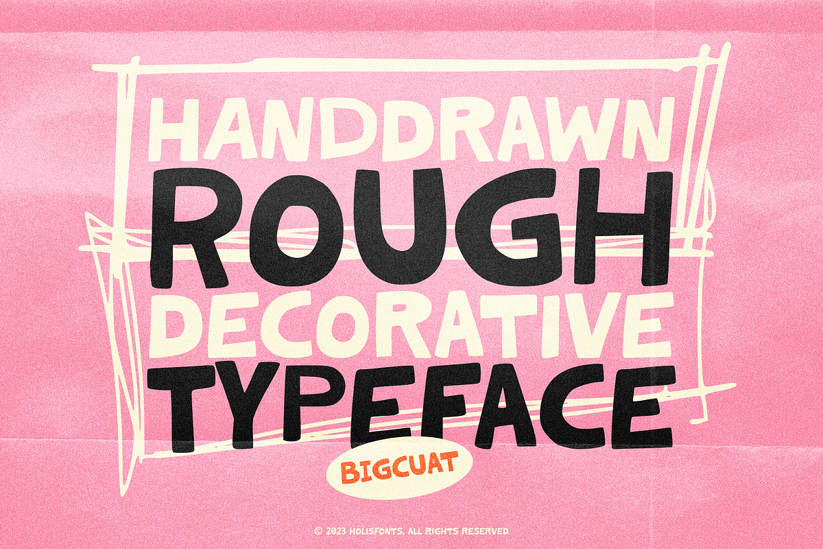 HF Bigcuat Bold, a Handwritten Font by 24Design Studios (Photo 4 of 11)