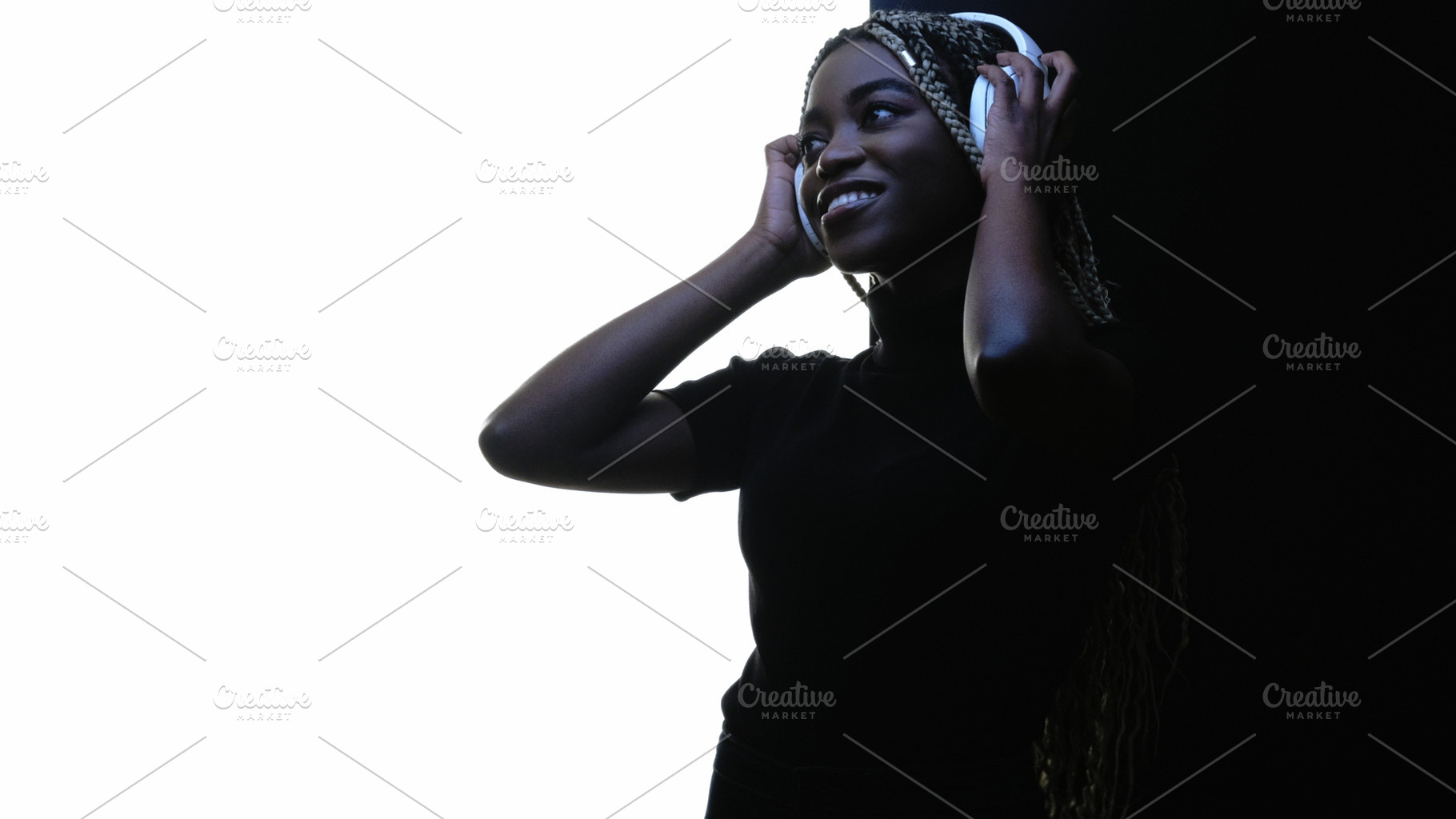 Music pleasure sound joy happy woman in headphones, a Person Photo by Photo Drive Studio