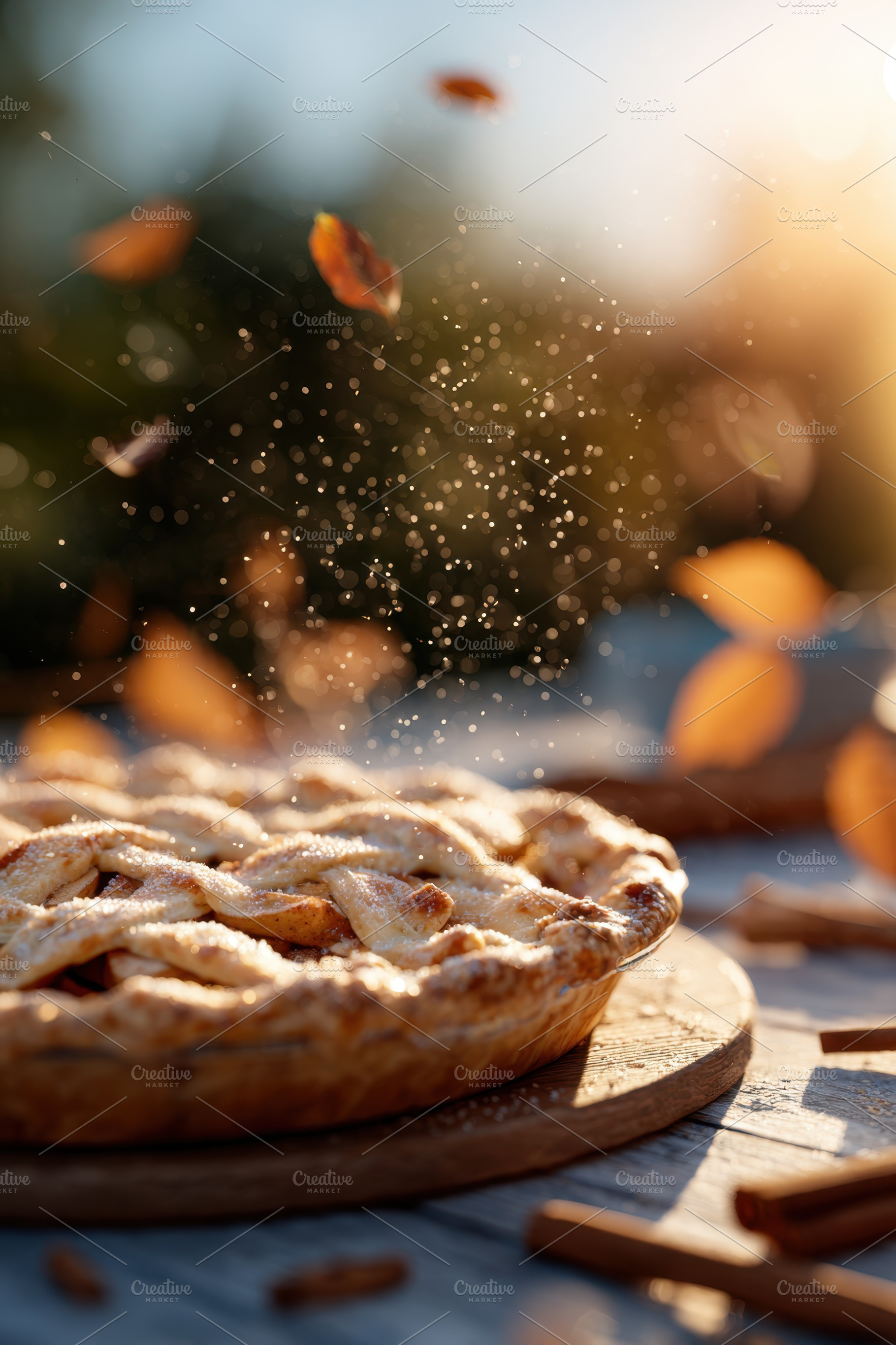 Autumn apple pie with sugar sprinkle, a Food & Drink Photo by AlyaAnd