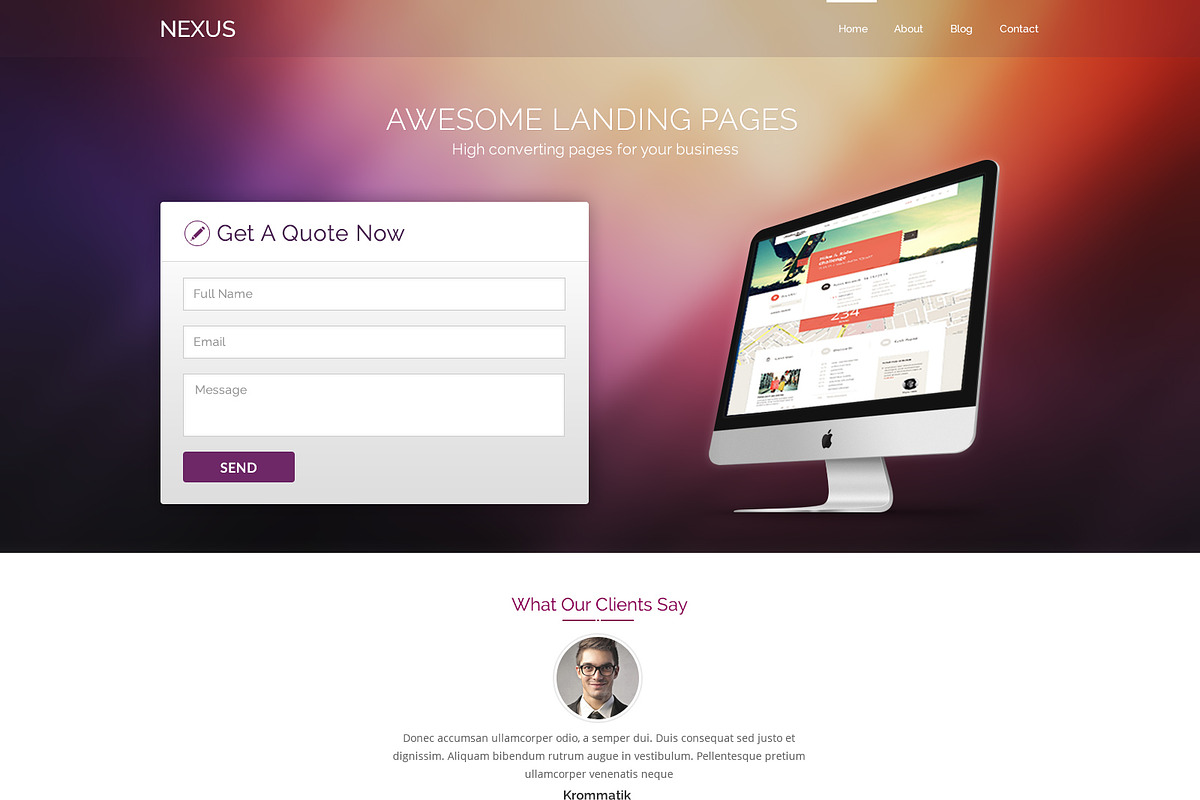 Nexus Landing Page PSD Template, a Landing Page Template by BravoUX (Photo 2 of 3)