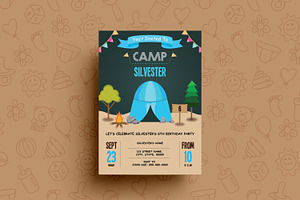 Camping Tent Party Template for Boy, an Invitation Template by SmmrDesign
