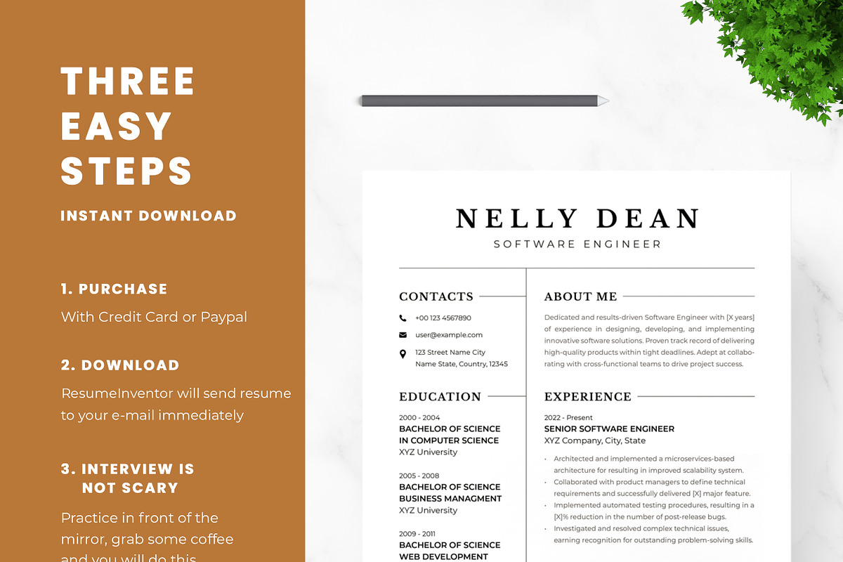 Software Engineer Resume Template, a Resume Template by ResumeInventor (Photo 9 of 9)
