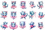 Blue Cat Ballerina Clipart, an Illustration by Designworld (Thumbnail 2 of 5)