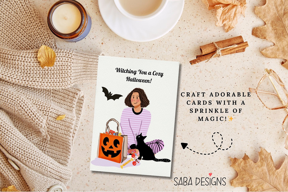 Cute Teen Witch Clipart Set- 34 PNGs, a Seasonal Illustration by Sabadesignz (Photo 2 of 6)