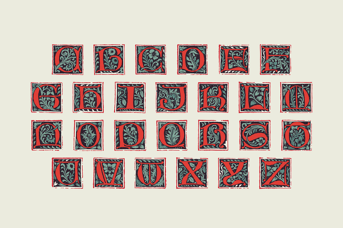 Tractatus Medieval initials font, a Blackletter Font by kaer_shop (Photo 4 of 9)