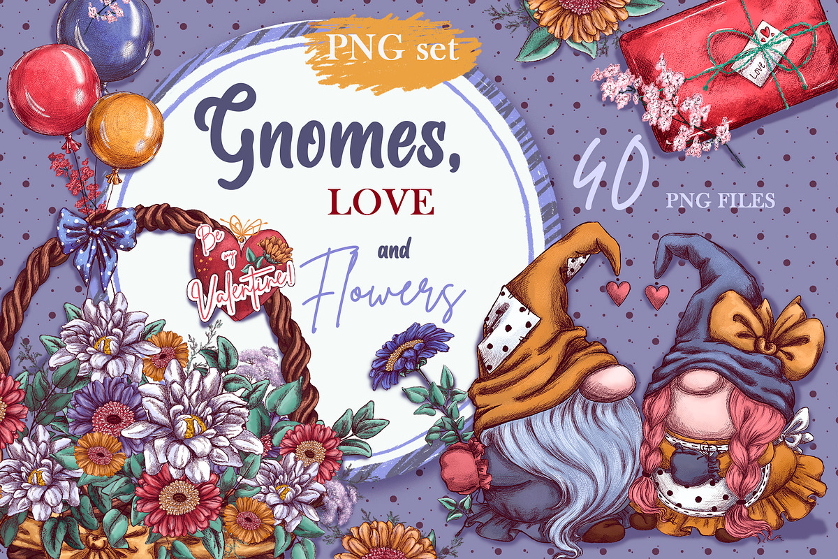 Gnomes, love and flowers., an Illustration by Maycat_store (Photo 1 of 9)
