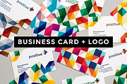 Business Card + Positive Logo, a Business Card Template by Mauro Bertolino (Thumbnail 1 of 2)