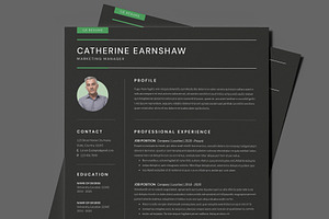 Black Modern Resume Template / CV, a Resume Template by PixelStudio