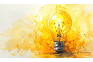 Watercolor painting of bright yellow, an Arts & Entertainment Photo by Igor Tichonow