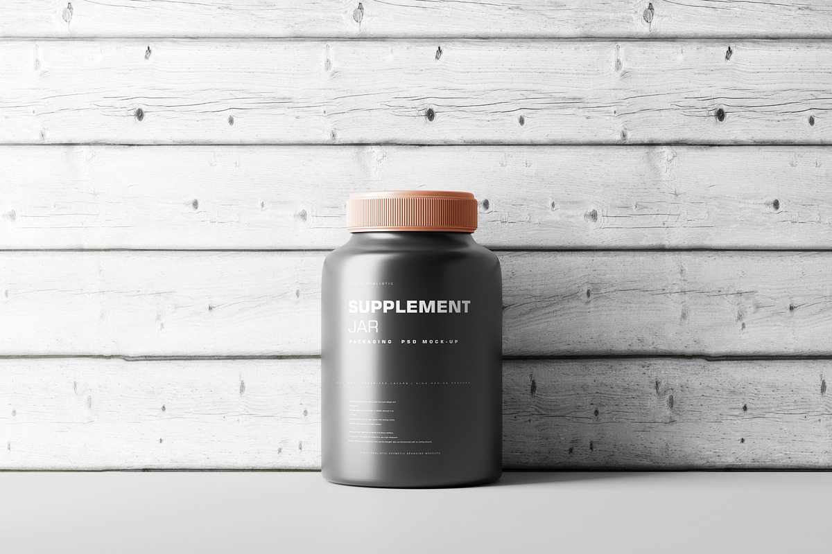 Supplement Jar Mockup, a Cups & Container Mockup by pmvch (Photo 6 of 9)