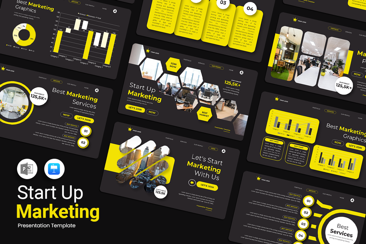 Start Up Marketing - Keynote, a Presentation Template by QR Design Studio (Photo 1 of 3)