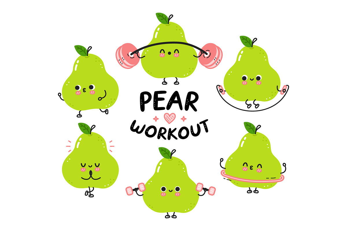 Fruits Workout Characters Bundle, a Food Illustration by Slavko Kahovsky (Photo 2 of 10)