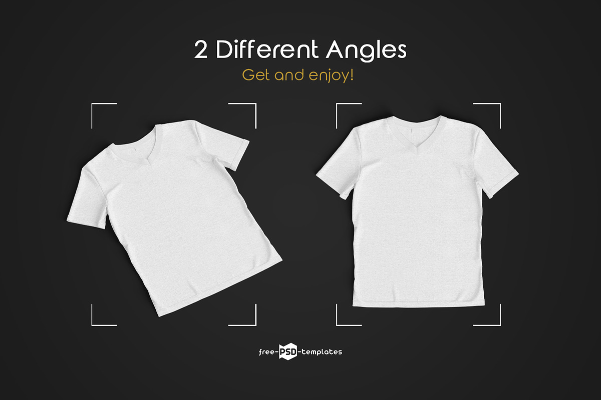 T-Shirts with V-Neck MockUp Set, a Shirt Mockup by Free-PSD-Templates (Photo 4 of 4)