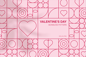 VALENTINE'S Heart Geometric Pattern, a Pattern Graphic by just a line