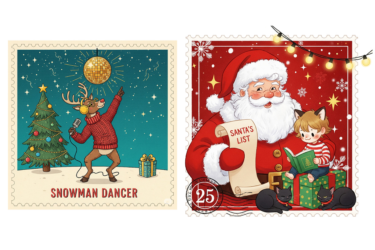 Christmas Stamps Sublimation Bundle, an Illustration by SinaCreation (Photo 3 of 6)