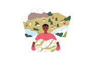 Tourists travel with map set, a Person Illustration by PaperTrident (Thumbnail 2 of 9)