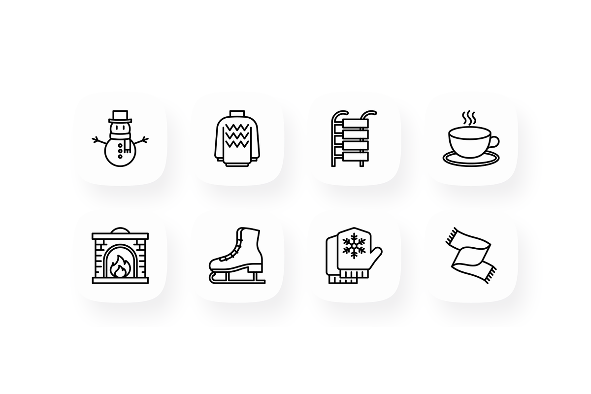 Winter 16 Thin Line Icons Set, an Outline Icon by Alex Blogoodf (Photo 2 of 5)