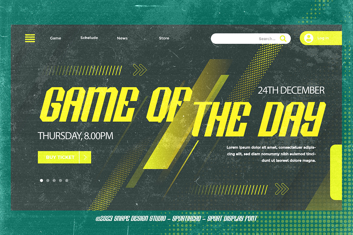 Sportihead - Sport Font, a Sans Serif Font by Snape Design Studio (Photo 4 of 5)
