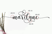 Marilyne -  Modern Calligraphy, a Script Font by Silverdav (Thumbnail 6 of 9)