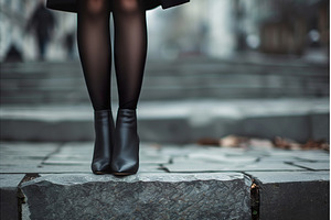 Close up of female legs in black, a Beauty & Fashion Photo by Lermont51