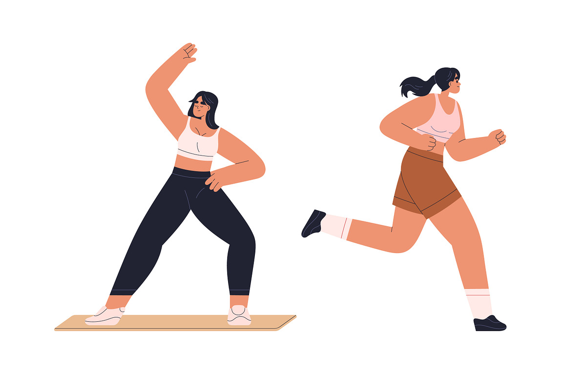 Girl doing sports activities set, a Sport Illustration by Good Studio (Photo 2 of 5)