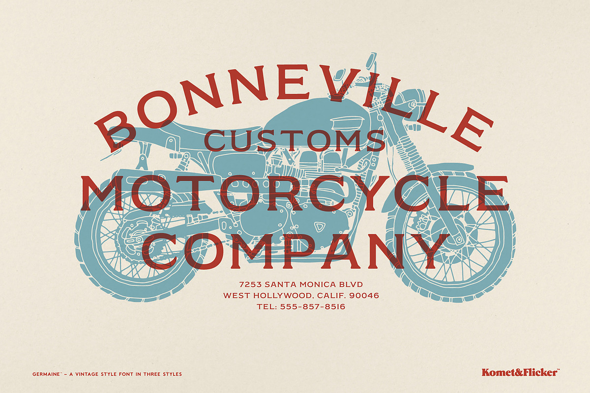 Germaine - A Vintage Style Font, a Serif Font by Komet & Flicker (Photo 5 of 15)