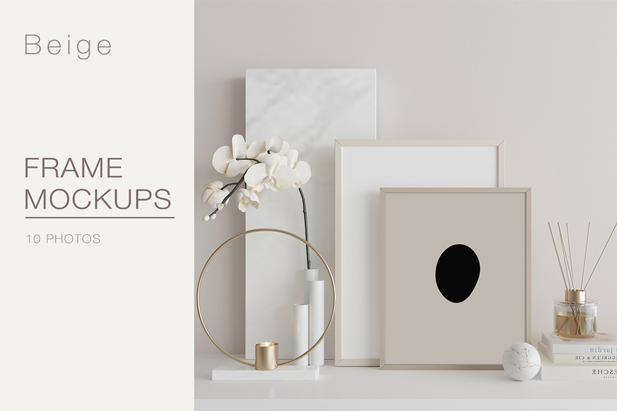 Frame Mockup Kit Beige, a Product Mockup by MockupsMarket (Photo 2 of 9)