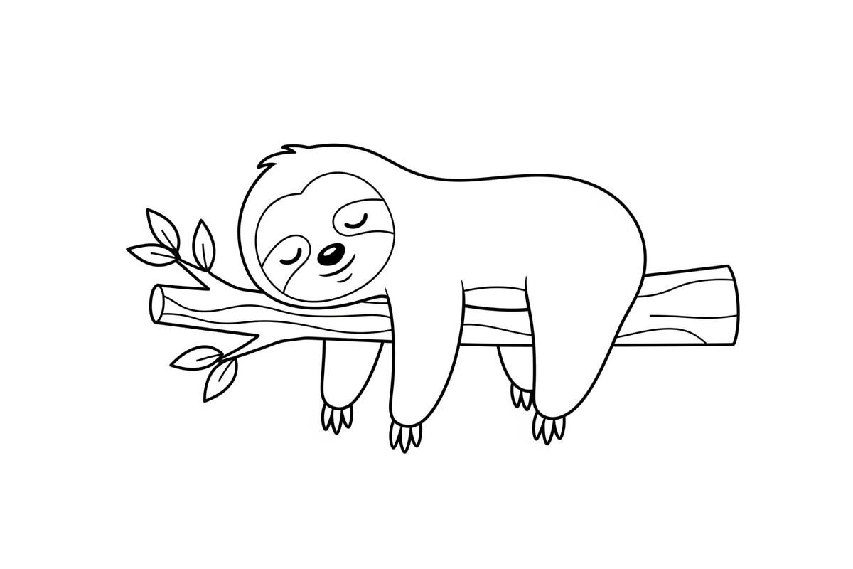 Cute Sloth Line Art Bundle, an Illustration by musafir_fashion (Photo 42 of 51)