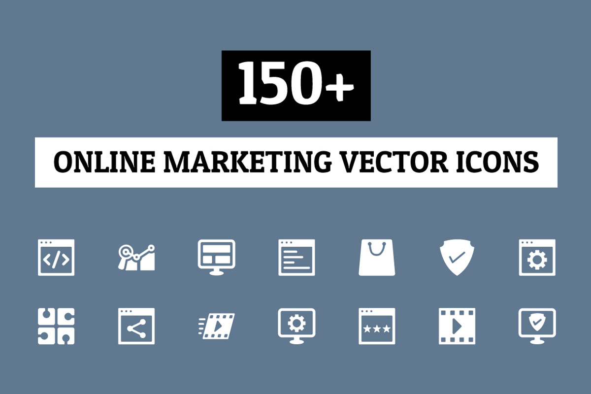 150+ Online Marketing Icons