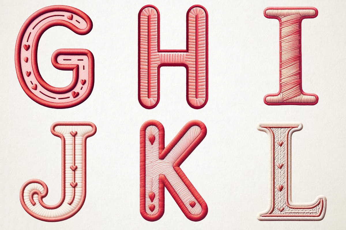 Valentine Embroidery Alphabet png, an Illustration by RobertsArt (Photo 3 of 7)