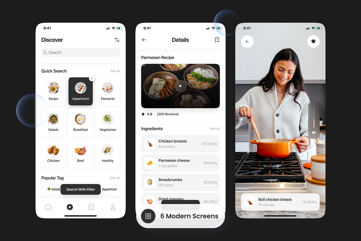 Foody - Food Recipe Mobile App, a Websites & App Template by SLAB! Design (Photo 3 of 4)
