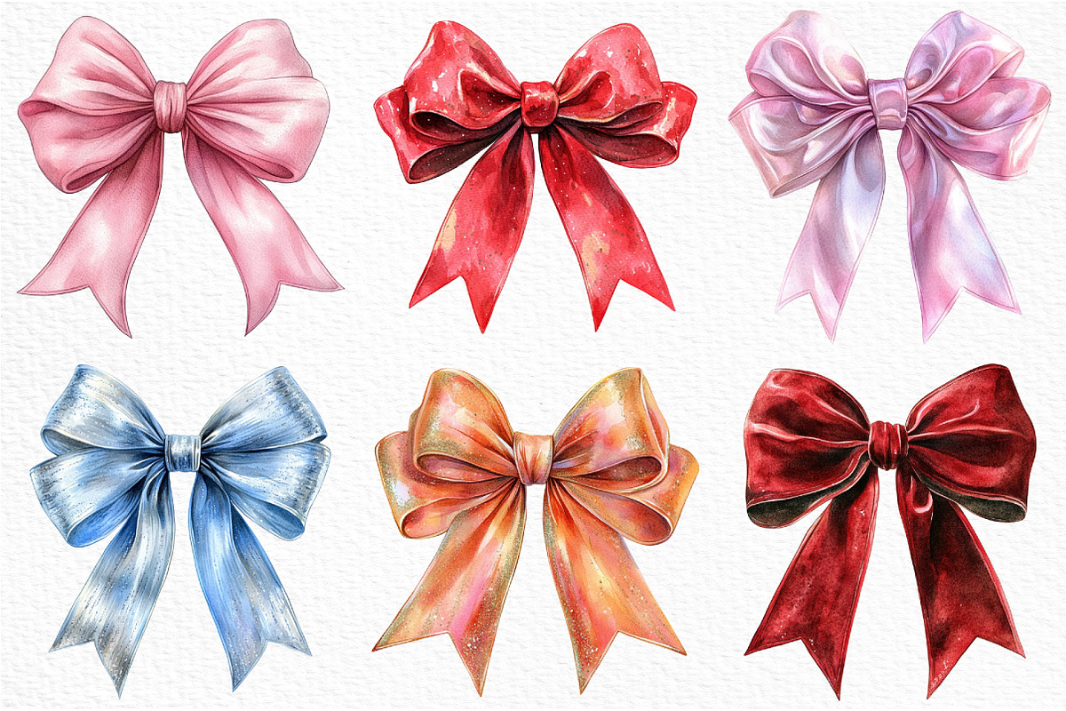 Christmas Bow Coquette clipart, an Illustration by Craft Nest (Photo 4 of 6)