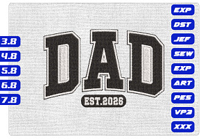 Dad Established 2026 Collegiate File, an Illustration by Purpose Ekbal