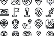 Location map pin icons tracking, an Object Graphic by pikepicture (Thumbnail 3 of 3)