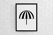 Beach Umbrella Silhouette SVG, an Object Illustration by newminddesign (Thumbnail 2 of 3)