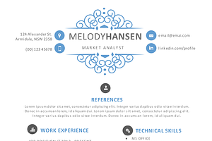 Blue 2 In 1 Ornament Word Resume