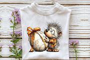 Funny Easter Hedgehog Clipart, an Illustration by OK Design (Thumbnail 4 of 6)