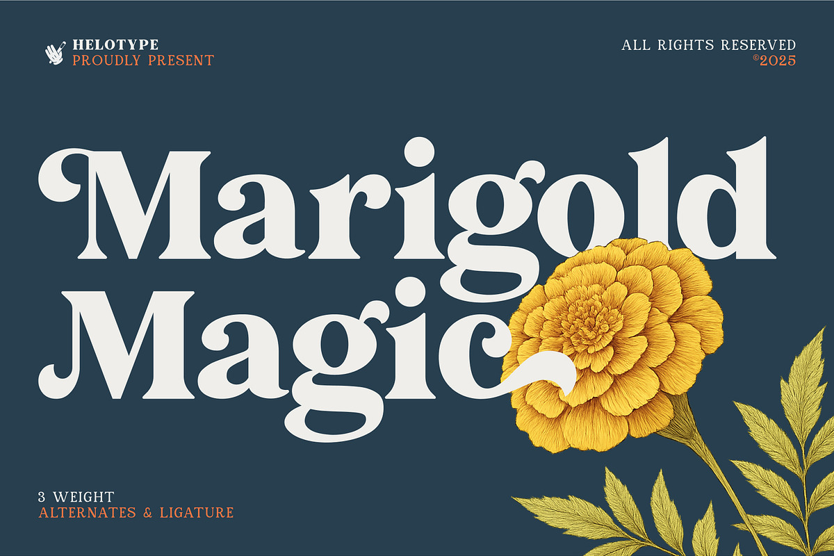 Marigold Magic: Vintage Serif Font, a Serif Font by Helotype (Photo 1 of 8)