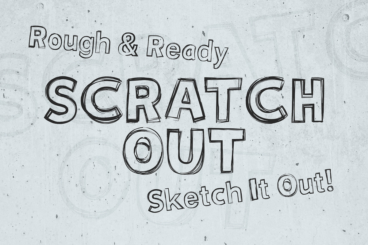 Scratchout - Hand-Drawn Typeface, a Handwritten Font by xyGraphic (Photo 1 of 9)