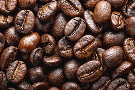 Close-up view of rich brown coffee b, a Photo by Tanuart
