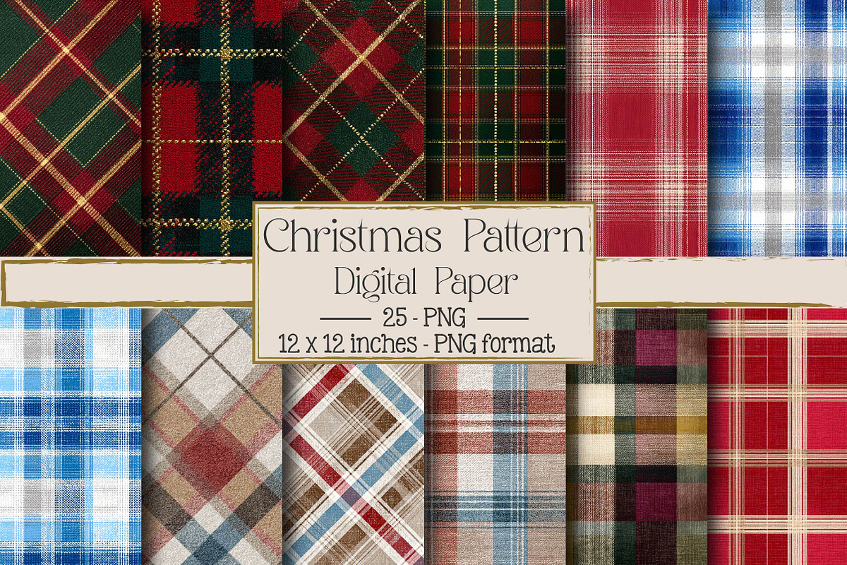 Christmas Checkered Patterns, a Texture Illustration by DreamPrint404 (Photo 1 of 4)