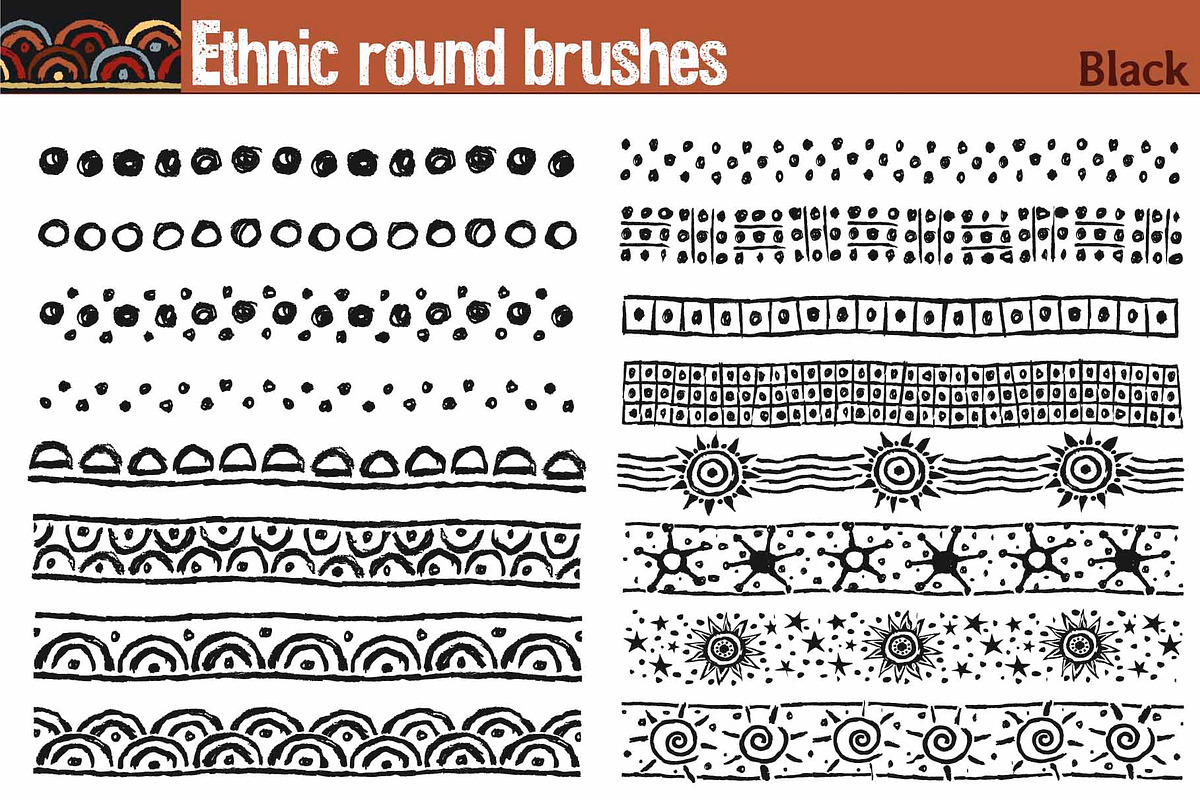 Ethnic round brushes preview 7