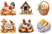 Autumn Chicken Coop Clipart, an Illustration by DreamArtGraphic (Thumbnail 3 of 4)