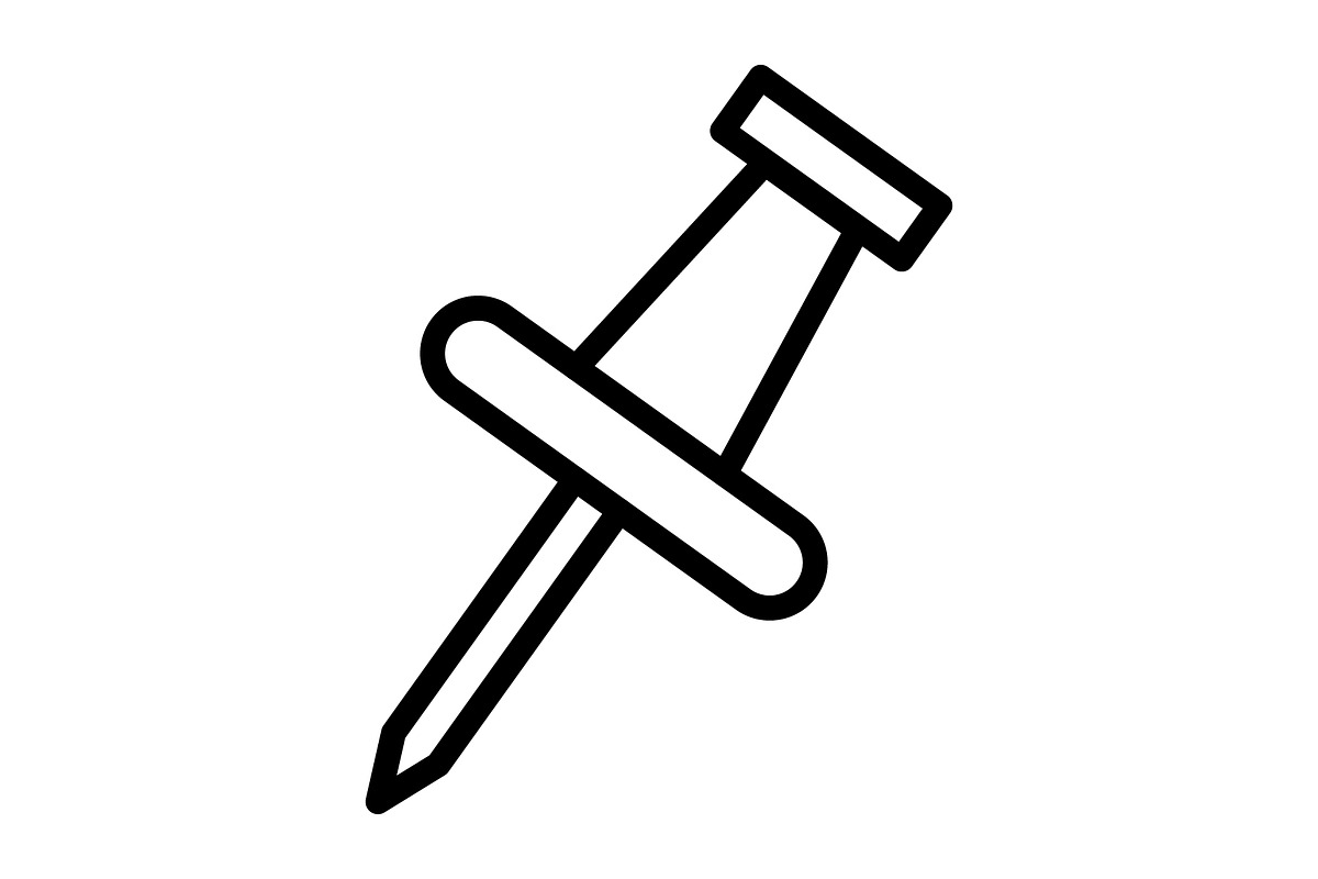 Pushpin icon, an Outline Icon by Sumberpangan (Photo 4 of 5)