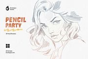 Multi App Pencil Party Brushes, a Brush Add-On by brushapes.com (Thumbnail 9 of 10)