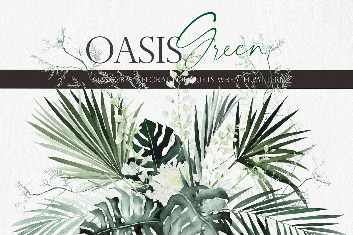 OASIS green - Wedding clipart, an Illustration by Beigetime (Photo 1 of 11)
