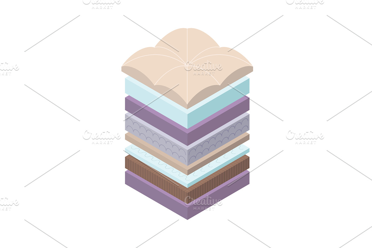 Layered orthopedic mattress icon, an Object Illustration by the8monkey